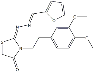 3-[2-(3,4-Dimethoxyphenyl)ethyl]-2-[2-(2-furanylmethylene)hydrazono]thiazolidine-4-one