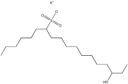 16-Hydroxyoctadecane-7-sulfonic acid potassium salt,,结构式