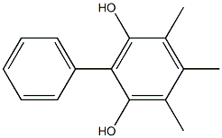 2-フェニル-4,5,6-トリメチルベンゼン-1,3-ジオール 化学構造式