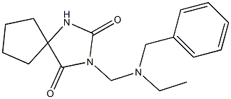 3-[[Ethyl(benzyl)amino]methyl]-2,4-dioxo-1,3-diazaspiro[4.4]nonane Structure