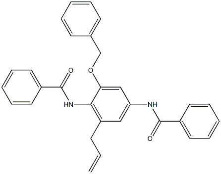 N,N'-[2-Benzyloxy-6-(2-propenyl)-1,4-phenylene]bis(benzamide) 结构式