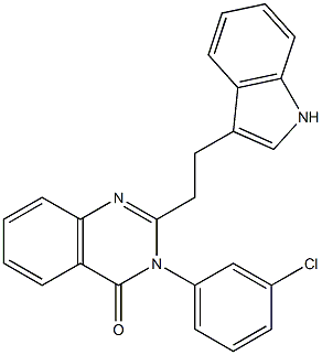 2-[2-(1H-Indol-3-yl)ethyl]-3-(3-chlorophenyl)quinazolin-4(3H)-one Struktur