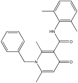 1-Benzyl-1,4-dihydro-2,6-dimethyl-N-(2,6-dimethylphenyl)-4-oxopyridine-3-carboxamide,,结构式