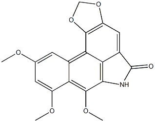 7,8,10-Trimethoxybenzo[f]-1,3-benzodioxolo[6,5,4-cd]indol-5(6H)-one,,结构式