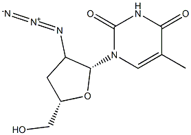2'-Azido-3'-deoxythymidine Struktur