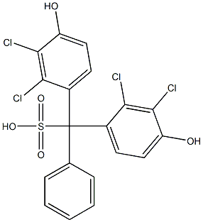 Bis(2,3-dichloro-4-hydroxyphenyl)phenylmethanesulfonic acid,,结构式
