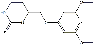 3,4,5,6-Tetrahydro-6-(3,5-dimethoxyphenoxymethyl)-2H-1,3-oxazine-2-thione Structure