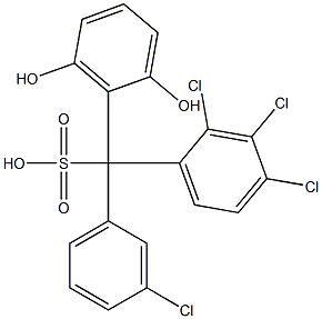 (3-Chlorophenyl)(2,3,4-trichlorophenyl)(2,6-dihydroxyphenyl)methanesulfonic acid Structure