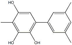 3-Methyl-6-(3,5-dimethylphenyl)benzene-1,2,4-triol,,结构式