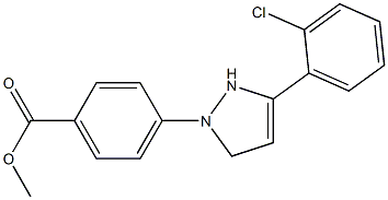 4-[3-(2-クロロフェニル)-3-ピラゾリン-1-イル]安息香酸メチル 化学構造式