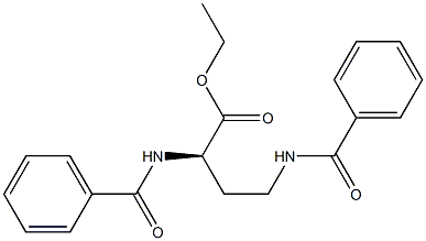 [R,(+)]-2,4-ジ(ベンゾイルアミノ)酪酸エチル 化学構造式