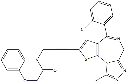 4-(2-Chlorophenyl)-9-methyl-2-[3-[(2,3-dihydro-3-oxo-4H-1,4-benzoxazin)-4-yl]-1-propynyl]-6H-thieno[3,2-f][1,2,4]triazolo[4,3-a][1,4]diazepine Structure