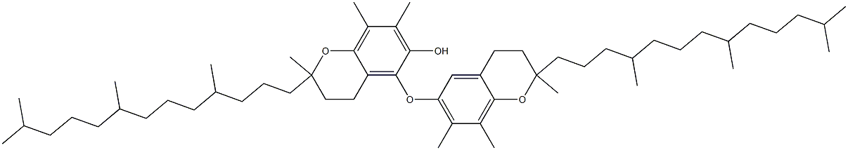 3,3',4,4'-テトラヒドロ-2,2',7,7',8,8'-ヘキサメチル-2,2'-ビス(4,8,12-トリメチルトリデシル)[5,6'-オキシビス(2H-1-ベンゾピラン)]-6-オール 化学構造式