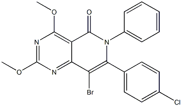 2,4-Dimethoxy-8-bromo-6-phenyl-7-(4-chlorophenyl)pyrido[4,3-d]pyrimidin-5(6H)-one Structure