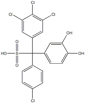 (4-Chlorophenyl)(3,4,5-trichlorophenyl)(3,4-dihydroxyphenyl)methanesulfonic acid Structure