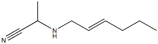N-(1-シアノエチル)-2-ヘキセニルアミン 化学構造式