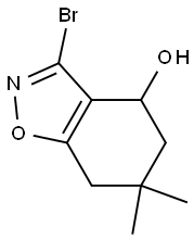 3-ブロモ-4,5,6,7-テトラヒドロ-6,6-ジメチル-1,2-ベンゾイソオキサゾール-4-オール 化学構造式