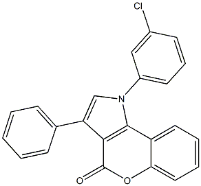 1-(3-クロロフェニル)-3-フェニル[1]ベンゾピラノ[4,3-b]ピロール-4(1H)-オン 化学構造式