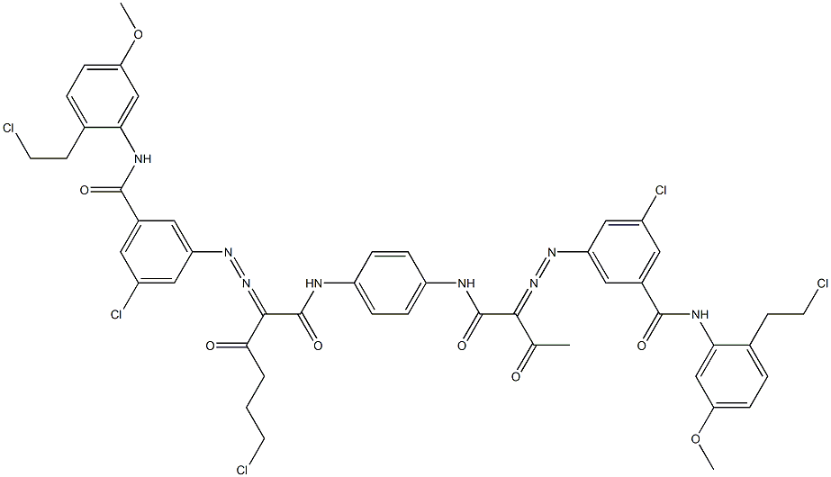  3,3'-[2-(2-Chloroethyl)-1,4-phenylenebis[iminocarbonyl(acetylmethylene)azo]]bis[N-[2-(2-chloroethyl)-5-methoxyphenyl]-5-chlorobenzamide]