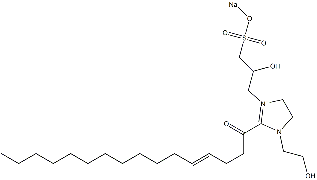 1-(2-Hydroxyethyl)-3-[2-hydroxy-3-(sodiooxysulfonyl)propyl]-2-(4-hexadecenoyl)-2-imidazoline-3-ium Structure