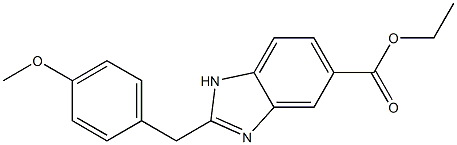 2-(4-Methoxybenzyl)-1H-benzimidazole-5-carboxylic acid ethyl ester Struktur