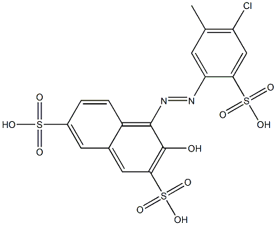 4-[(4-クロロ-5-メチル-2-スルホフェニル)アゾ]-3-ヒドロキシ-2,7-ナフタレンジスルホン酸 化学構造式