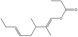 Propionic acid 2,3-dimethyl-1,5-octadienyl ester Struktur
