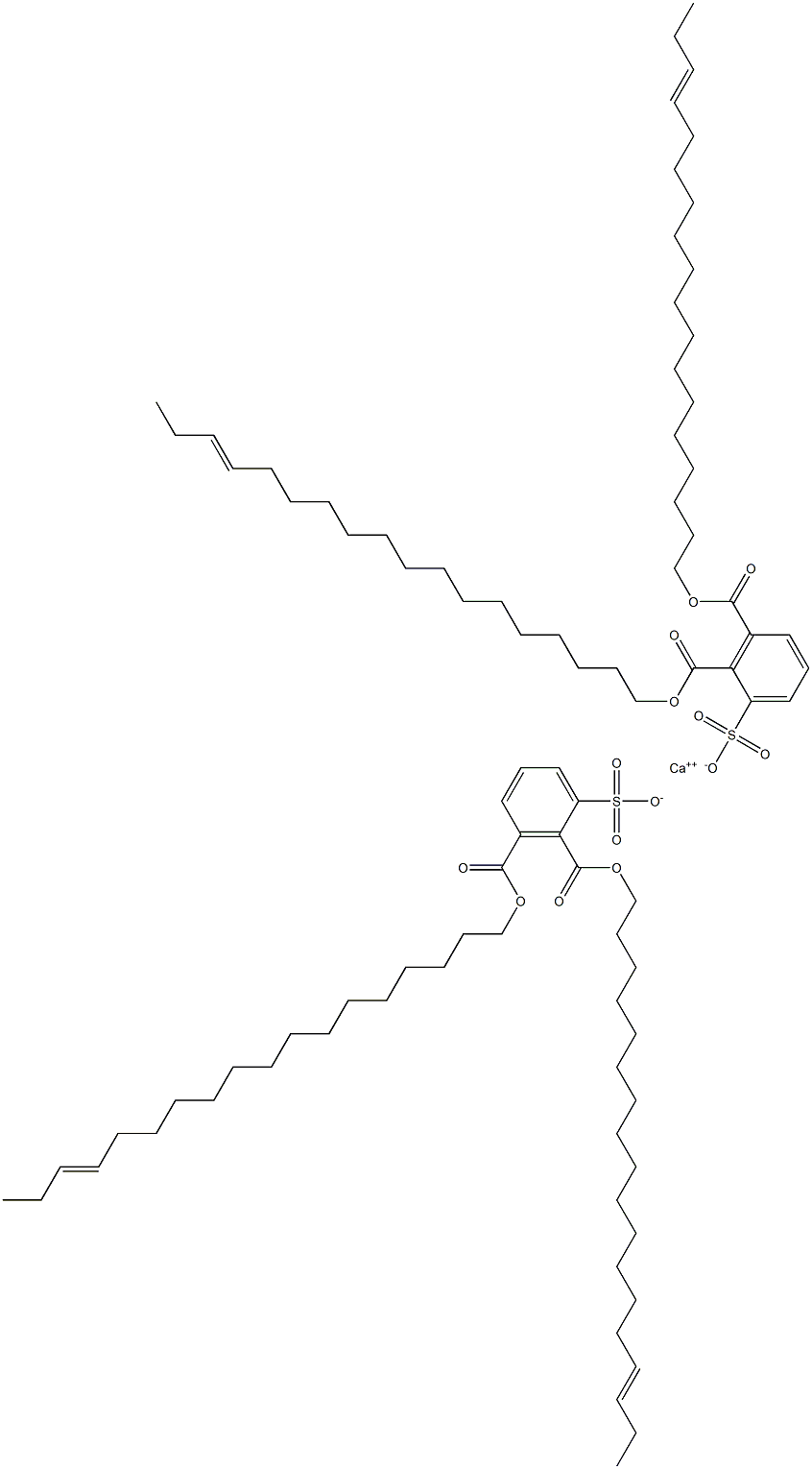 Bis[2,3-di(15-octadecenyloxycarbonyl)benzenesulfonic acid]calcium salt Structure