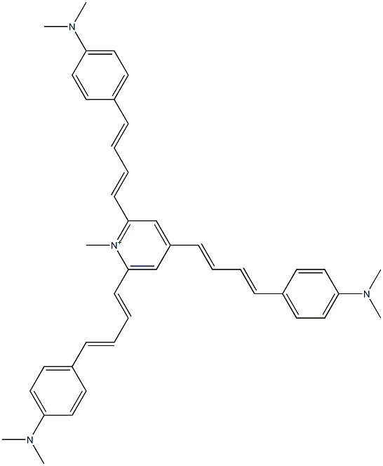 2,4,6-Tris[4-[4-(dimethylamino)phenyl]-1,3-butadienyl]-1-methylpyridinium 结构式