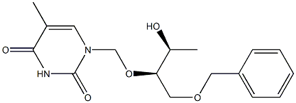 1-[[(1R,2S)-1-[(Benzyloxy)methyl]-2-hydroxypropoxy]methyl]thymine Structure