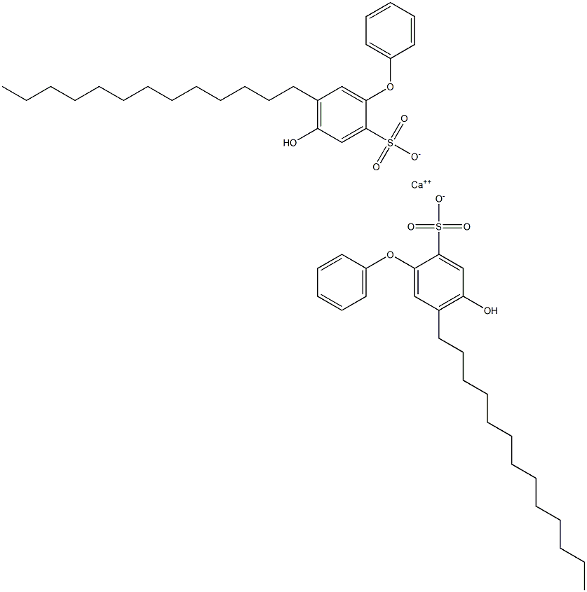 Bis(4-hydroxy-5-tridecyl[oxybisbenzene]-2-sulfonic acid)calcium salt,,结构式