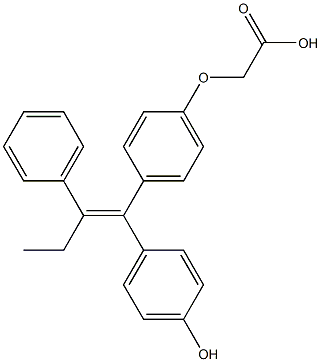 1-(4-ヒドロキシフェニル)-2-フェニル-1-[4-(カルボキシメトキシ)フェニル]-1-ブテン 化学構造式