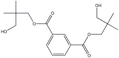 イソフタル酸ビス(3-ヒドロキシ-2,2-ジメチルプロピル) 化学構造式