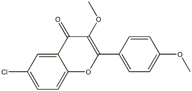 2-(4-Methoxyphenyl)-6-chloro-3-methoxy-4H-1-benzopyran-4-one Struktur