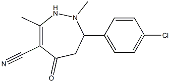 2-Methyl-3-(4-chlorophenyl)-6-cyano-7-methyl-1,2,3,4-tetrahydro-5H-1,2-diazepin-5-one