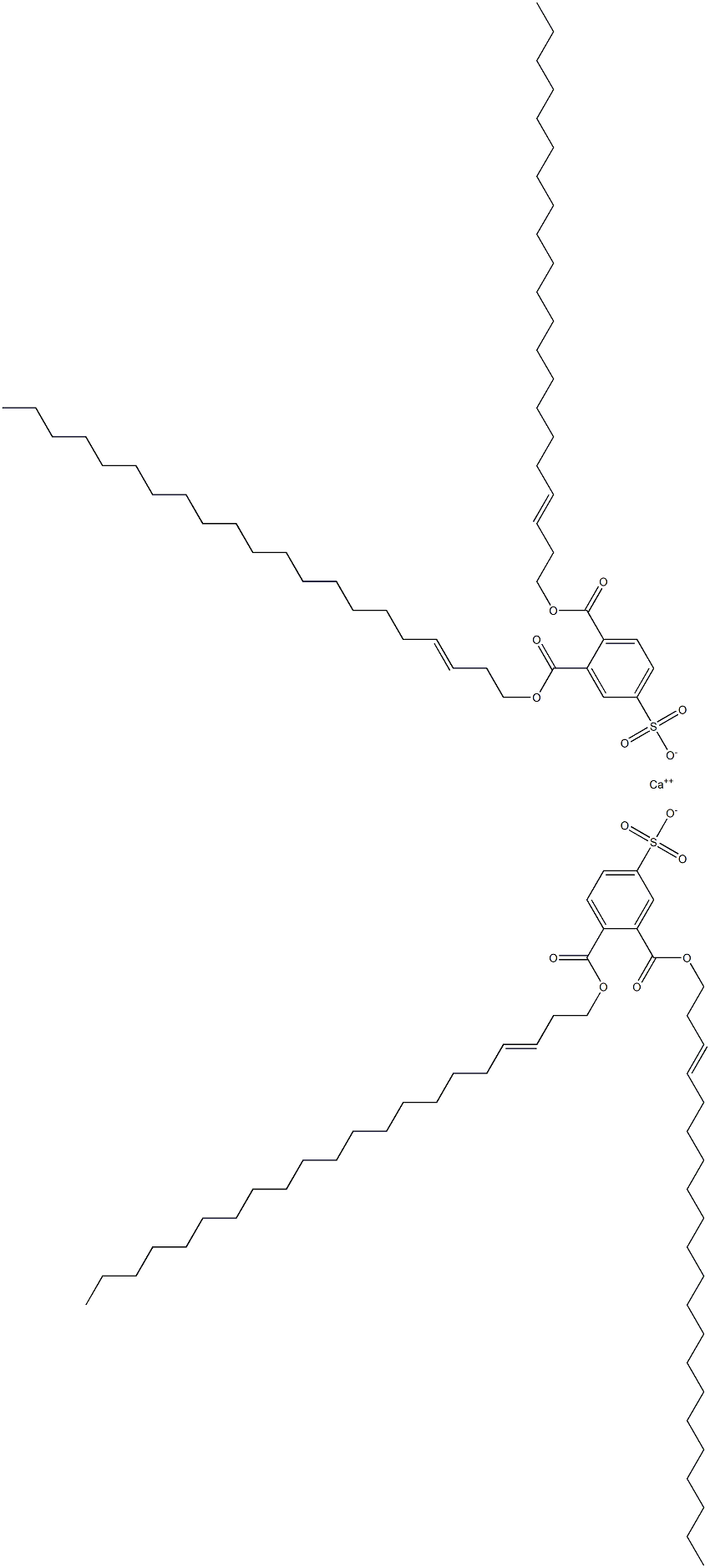 ビス[3,4-ジ(3-ヘニコセニルオキシカルボニル)ベンゼンスルホン酸]カルシウム 化学構造式