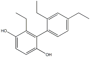 2-エチル-3-(2,4-ジエチルフェニル)ベンゼン-1,4-ジオール 化学構造式