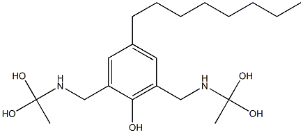 2,6-ビス[[(1,1-ジヒドロキシエチル)アミノ]メチル]-4-オクチルフェノール 化学構造式