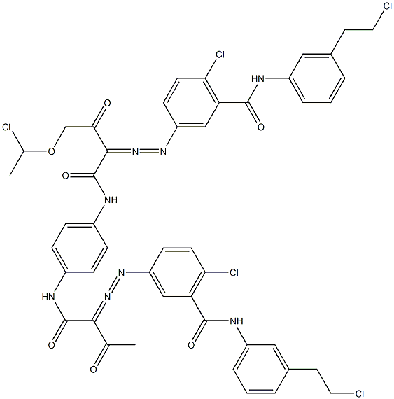 3,3'-[2-[(1-Chloroethyl)oxy]-1,4-phenylenebis[iminocarbonyl(acetylmethylene)azo]]bis[N-[3-(2-chloroethyl)phenyl]-6-chlorobenzamide]|