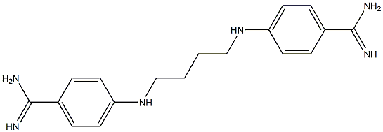 N,N'-ビス(4-アミジノフェニル)-1,4-ブタンジアミン 化学構造式