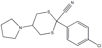 2-(4-Chlorophenyl)-5-(pyrrolidin-1-yl)-1,3-dithiane-2-carbonitrile Struktur