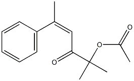 (Z)-5-メチル-5-アセトキシ-2-フェニル-2-ヘキセン-4-オン 化学構造式