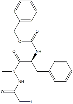 1-[N-(Benzyloxycarbonyl)-L-phenylalanyl]-1-methyl-2-(iodoacetyl)hydrazine Structure