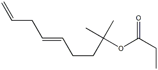 プロピオン酸1,1-ジメチル-4,7-オクタジエニル 化学構造式