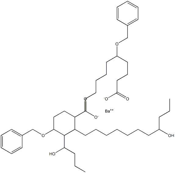 Bis(5-benzyloxy-15-hydroxystearic acid)barium salt 结构式
