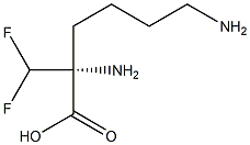 (R)-2-(ジフルオロメチル)-2,6-ジアミノヘキサン酸 化学構造式