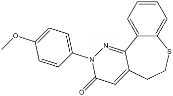 2-(4-Methoxyphenyl)-5,6-dihydro[1]benzothiepino[5,4-c]pyridazin-3(2H)-one Struktur