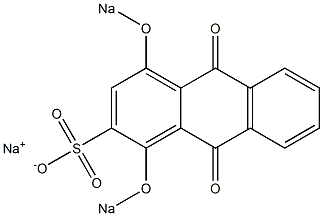 1,4-ジ(ソジオオキシ)-9,10-ジヒドロ-9,10-ジオキソアントラセン-2-スルホン酸ナトリウム 化学構造式