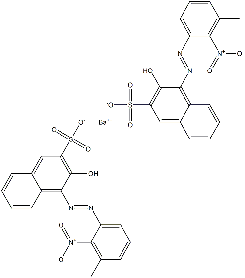 Bis[1-[(3-methyl-2-nitrophenyl)azo]-2-hydroxy-3-naphthalenesulfonic acid]barium salt,,结构式