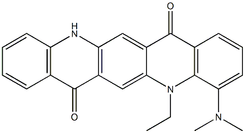 4-(Dimethylamino)-5-ethyl-5,12-dihydroquino[2,3-b]acridine-7,14-dione,,结构式